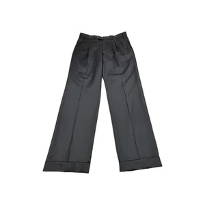 Pantalones Lauren Ralph Lauren Para Hombre 36x32 Negro Lana Plisado Tobillo Puños Clásicos - Imagen 1 de 11