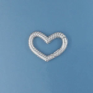 Sterling Silver Swirl Heart Clip On Clasp Connector 16mm (0.63") #33253A - Picture 1 of 5