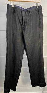 BNWT Next Black Linen Smart Trousers Low Rise W 32" R - Picture 1 of 4