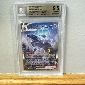 2021 Pokemon Shadow Rider Calyrex Vmax FA Chilling Reign Beckett 9.5 GM - Picture 1 of 2