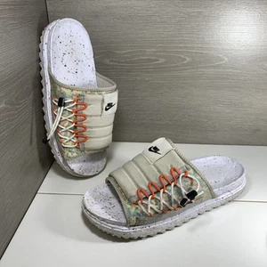 Nike Asuna Crater Slide Size 13 Cream II BLACK WHITE ORANGE DJ4629-200 - Picture 1 of 11