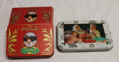 Vintage Coca-Cola Playing Cards (2 pack) In Collectible Tin PLUS Bonus Tin/Cards - Image 1 of 4