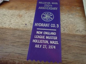 HOLISTON mASSACHUSETTS 250 TH ANNIVERSARY FIREMANS HYDRANT CO 3 b MUSTER BX j #4 - Picture 1 of 3