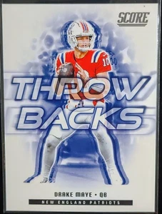 2025 Panini Score Football Drake Maye Throwbacks Insert #3 New England Patriots  - Picture 1 of 2