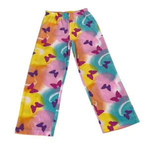 Mad Dog Girls Pajama Pants Size Medium (7-8) Butterflies Pastels Soft Fleece - Picture 1 of 9