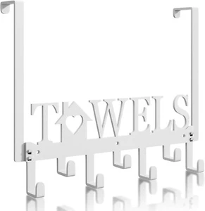 Over The Door Coat Hooks with 7 Hooks for Hanging Coats, Towels,Clothes, - Picture 1 of 6
