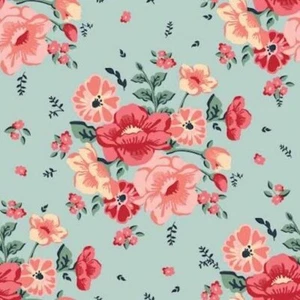 Riley Blake Ciao Bella Meeresschaum Blumen Stoff 44" Baumwolle Vintage Blumen Quilten - Bild 1 von 1