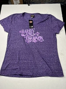 NWT Ladies Harley Davidson Large Tshirt Double Side Print Kokomo Indiana - Picture 1 of 8