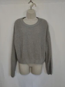 Divided by H&M Sweatshirt Womens Extra Large Gray Knit Striped Long Sleeve - Picture 1 of 12