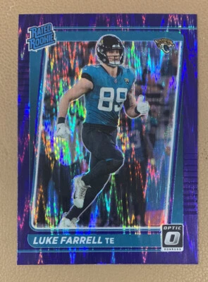 Luke Farrell Rated Rookie Purple Shock 2021 Panini Donruss Optic Football #287 - Image 1 of 2