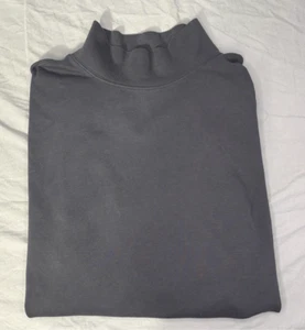 L.L. Bean Turtleneck Shirt Men's XL Mock Blue Long Sleeve Baselayer Warm FLAW - Picture 1 of 8