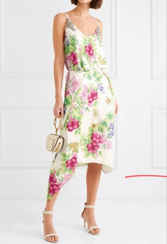 VALENTINO Abito in cristallo Valentina DODO BAR O floreale impreziosito!! Nuovo con etichette!! $715MSRP