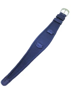 14 mm Blau Nylon Mesh Manschette Uhrenarmband - Wasserdicht Sportarmband mit Federstegen - Bild 1 von 3