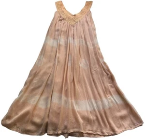 Vestido trapecio Neelam para mujer talla única halter rosa tie dye drapeado midi vestido de casa - Imagen 1 de 8