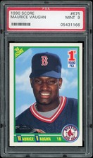 1990 Score #675 Maurice Vaughn Boston Red Sox Graded PSA 9 Mint