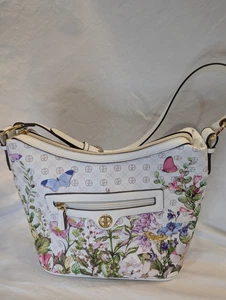 GIANI BERNINI Mom's Day Floral Hobo Bag White w/GB Print Macy's Exclusive Purse - Picture 1 of 24