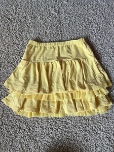 Girls Yellow Gymboree Ruffled 2 Lace Tulle Tiered Skirt Elastic Waist Size 9 - Picture 1 of 3