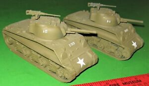 TWO NICE CTS SHERMAN TANKS, PAINTED FLAT OLIVE DRAB......