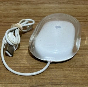M5769 OEM Apple Macintosh Pro Mouse White Clear USB Wired Optical Tested Working - Picture 1 of 5
