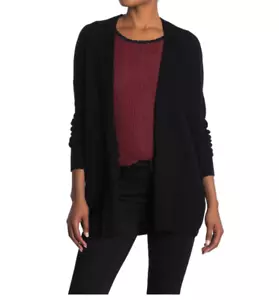 NEW QUINN Open Front Cashmere Cardigan in Black - Size M #S2375 - Picture 1 of 7