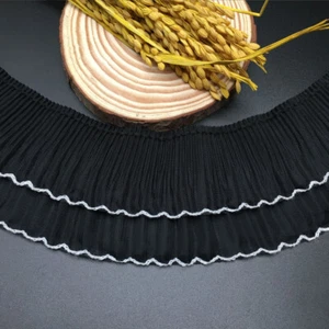 1yard Spitzenborte Chiffonspitze Schwarz Rüschenband Bordüre Tüllspitze DIY - Bild 1 von 3