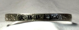 HAWAII STERLING SILVER ETCHED KUUIPO BANGLE BRACELET SIZE 8.5 - FREE SHIP - Picture 1 of 5