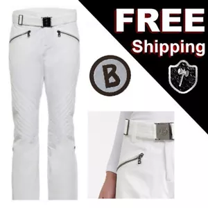 Nuevos pantalones de esquí Bogner Fire & Ice para mujer FRAENZI con cinturón nuevos con etiquetas XXL UE 44 EE. UU. 14 blancos - Imagen 1 de 10