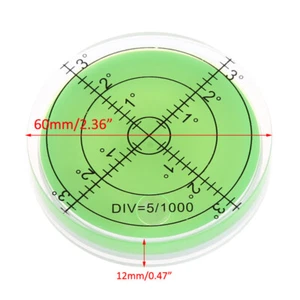 60mm Large Spirit Bubble Level Degree Mark Circular Measuring Bulls Eyes - Picture 1 of 8