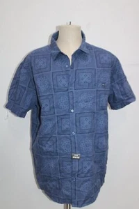 Hurley Mens Chambray Strech Shirt, Stone Blue, Large - Picture 1 of 2