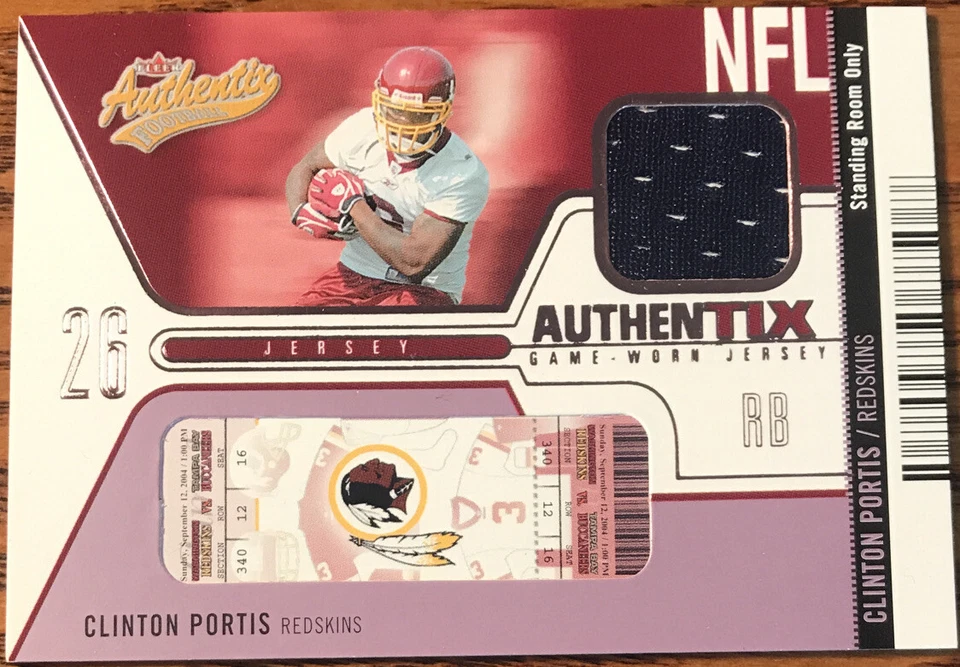 2004 Fleer Authentix Jersey Authentix STAND ROOM RARE Clinton Portis #’d 07/10 - Image 1 of 4