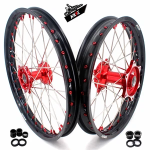 KKE 21/19 Cast Wheels Fit HONDA CRF250R 2014-2024 CRF450R CRF450RL 2021-2024 Red - Picture 1 of 14