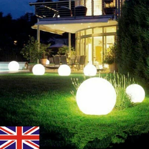2X Solar Power Stake Lights Garden Globe Lamps LED Ball Security Round - Picture 1 of 6