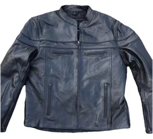 Chaqueta Vance Cuero Forrada con Cremallera GRANDE Moto Hecha en EE. UU. Negra Nueva LEER - Imagen 1 de 16