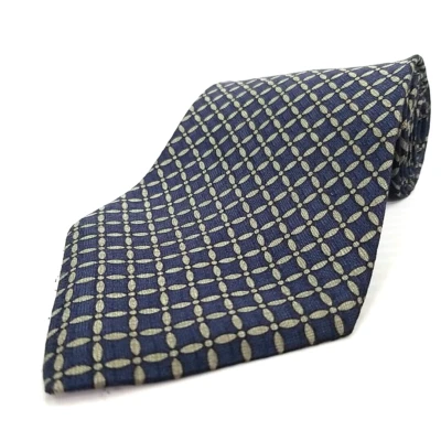 Corbata de seda estampada con patrón geométrico azul gris GAP de colección 56" x 4" Foto 1 de 4