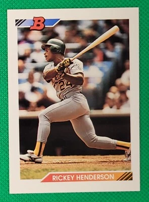 1992 Bowman Rickey Henderson #166 HOF - Super Sharp - 10+ Items Ship FREE!!! - Image 1 of 2