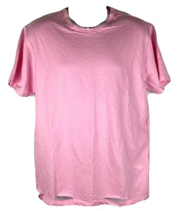 Forever 21 Men Tee Shirt Various Sizes Knit Top Pink Distressed Torn - Picture 1 of 9