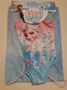 DISNEY FROZEN 2 PIECE SWIM SUIT SET COSTUME BAG NEW BNWT AGE 18 / 24 MONTHS ELSA - Picture 1 of 2
