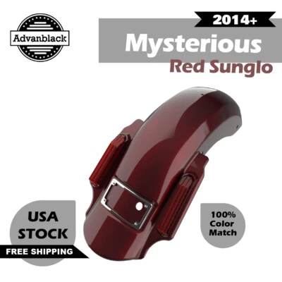 Mysterious Red Sunglo Dominator Stretched Rear Fender Fits 2014+ Harley Touring - Image 1 of 4