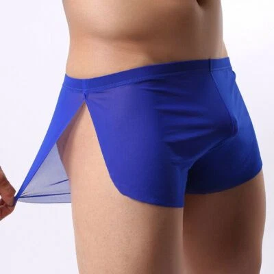 81-027 Transparente Boxer Pants in BLAU Atmungsaktiv ultradünn geschlitzt S-3XL - Bild 1 von 4
