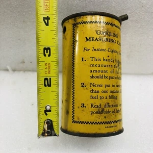1900's Household Gasoline Burning Iron Tin Pour Measuring Can Instant Lighting - Picture 1 of 7