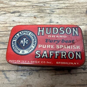 Vintage Hudson Saffron Spice Tin Hudson Tea & Spice Brooklyn NY Advertising - Picture 1 of 7