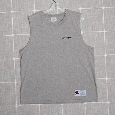 Vintage Champion Shirt Mens Large Gray Sleeveless Gym Tank Top Y2K 2000s Logo - Image 1 of 4