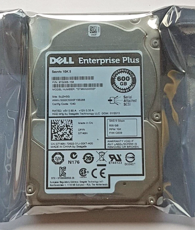 600 GB SAS Dell Savvio 10K.5 Enterprise Plus ST9600205SS 64MB 2.5 " HDD New - Image 1 of 1