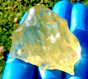 Libyan Desert Glass Meteorite Tektite impact specimen( 325 ct)Dimples Super AAA+ - Imagen 1 de 9