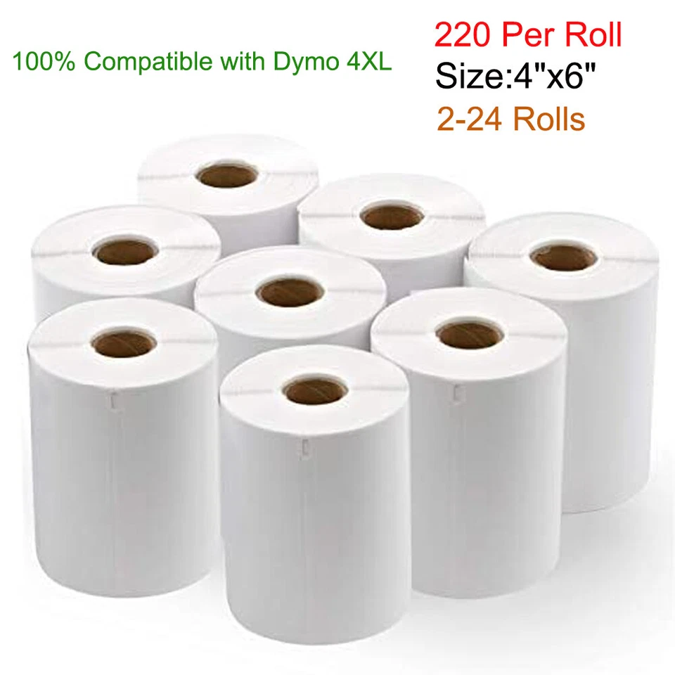 2-40 рулонов этикеток 4 x 6 дюймов прямая тепловая доставка для 1744907 Dymo 4XL LabelWriter - Изображение 1 из 4
