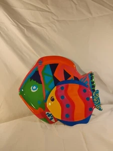 Set Of Tropical Fish Serving Tray Dishes Plastic Fun Party Vintage Style - Picture 1 of 2