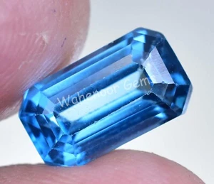 Natural Blue Zircon 4.50 Ct Emerald Stunning Certified Cambodian Gemstone - Picture 1 of 7