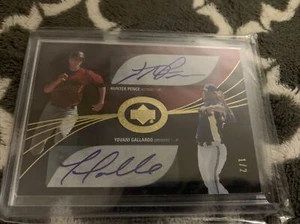 2007 Exquisite Rookie Signatures 1/2 Hunter Pence Yovani Gallardo Auto - Picture 1 of 2