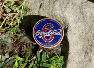 VINTAGE ENAMEL AUTOMOBILE RADIATOR CAR EMBLEM / BADGE # WILLYS OVERLAND 6 TOLEDO - Picture 1 of 2