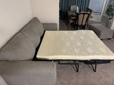 Cashton Queen Sofa Sleeper, gray color wide sitting area  - Image 1 of 4